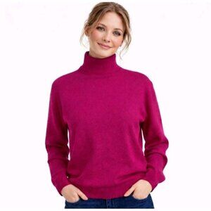 Graham & Gunn 100% Wool Turtleneck Sweater Magenta Pink Women’s M